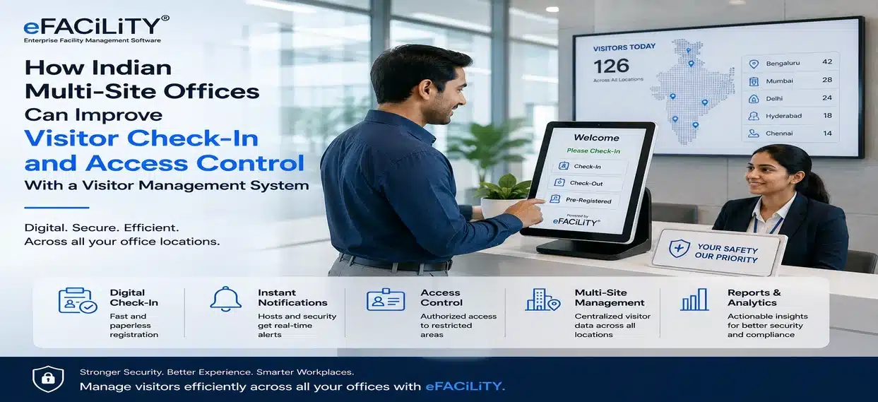 Visitor management system in India for multi-site offices with digital check-in and access control